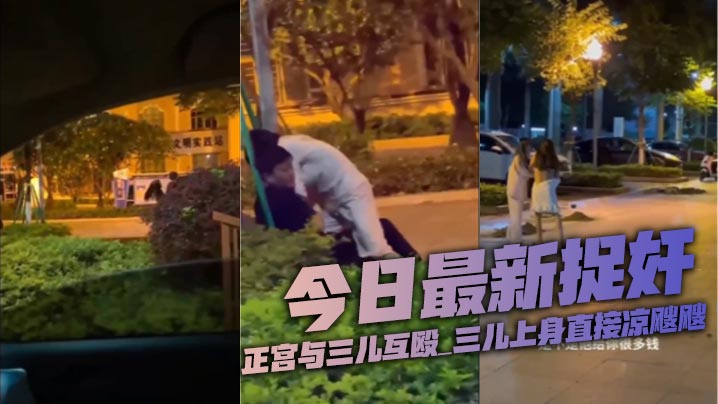 捉奸现场！正宫爆撕三儿奶罩 巨乳全露当众羞辱